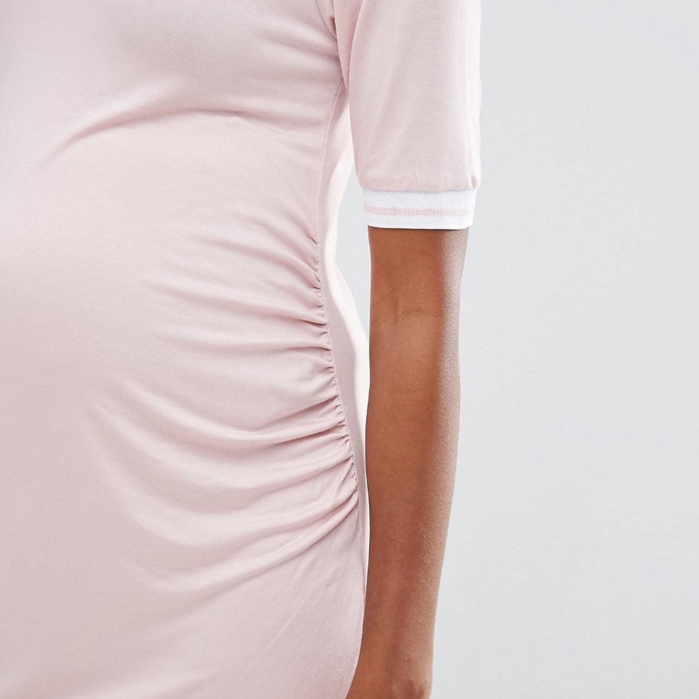 BlueBelle Maternity 👗 Varsity Trim Bodycon Dress - Picture 4 of 7